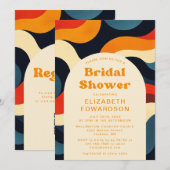 Invitation de mariage Groovy Colorée Rétro Ondulée (Devant / Derrière)