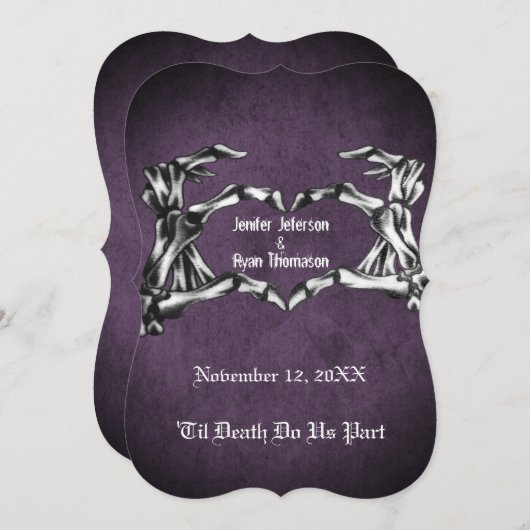 Invitation de mariage Halloween (Devant / Derrière)