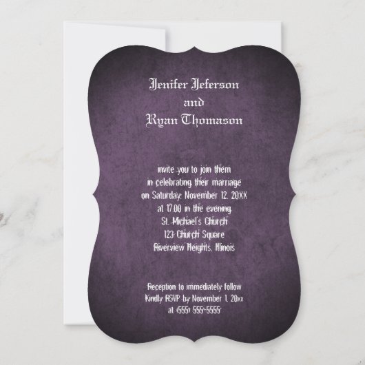 Invitation de mariage Halloween (Dos)