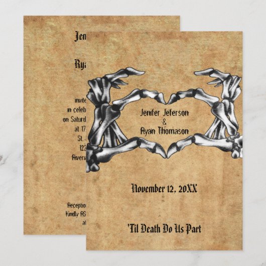 Invitation de mariage Halloween (Devant / Derrière)