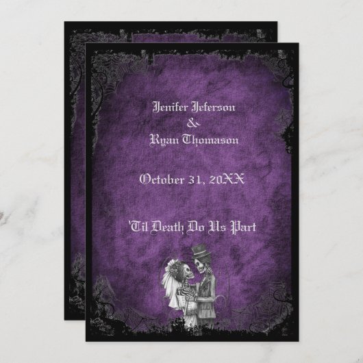 Invitation de mariage Halloween (Devant / Derrière)