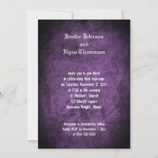 Invitation de mariage Halloween (Dos)
