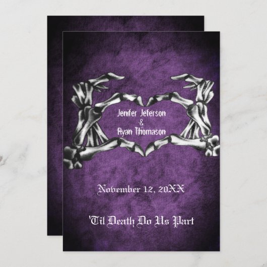 Invitation de mariage Halloween (Devant / Derrière)