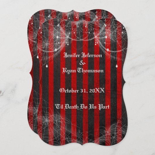 Invitation de mariage Halloween (Devant / Derrière)