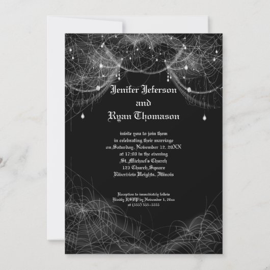 Invitation de mariage Halloween (Dos)