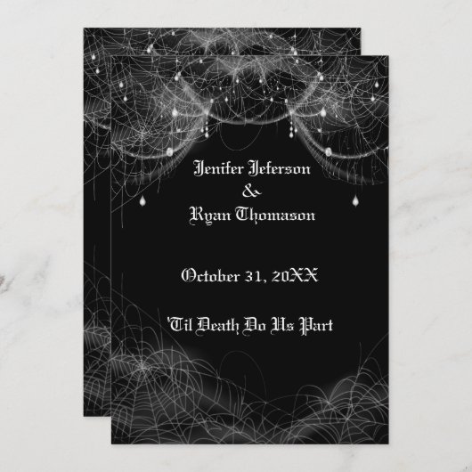 Invitation de mariage Halloween (Devant / Derrière)