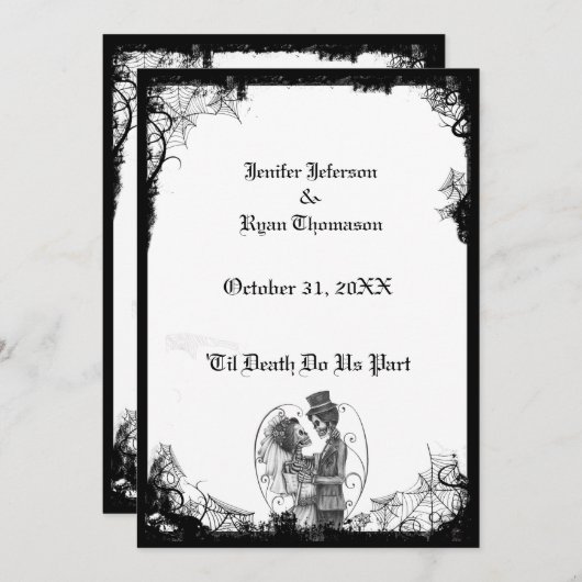 Invitation de mariage Halloween (Devant / Derrière)