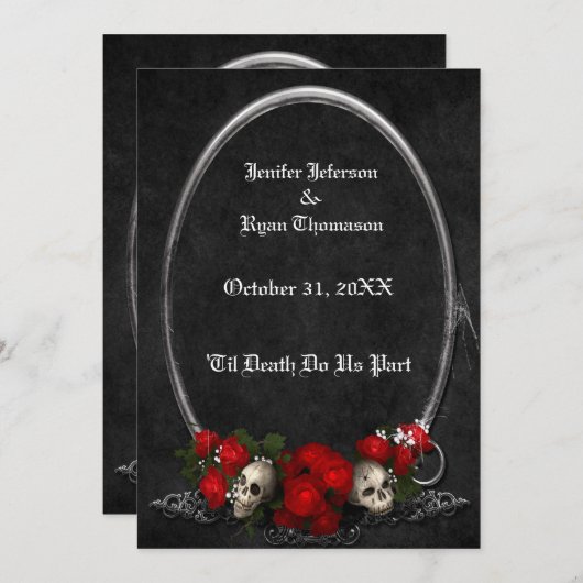 Invitation de mariage Halloween (Devant / Derrière)