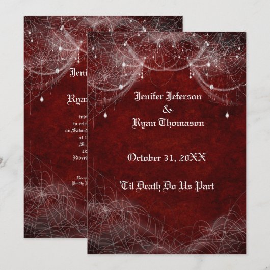 Invitation de mariage Halloween (Devant / Derrière)