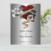 Invitation de mariage Halloween (Debout devant)