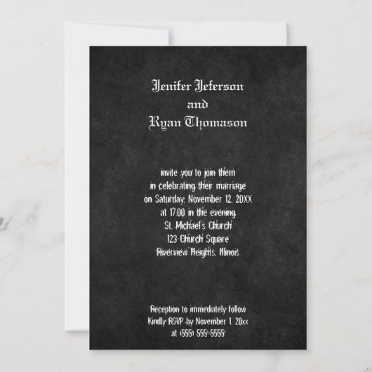 Invitation de mariage Halloween (Dos)