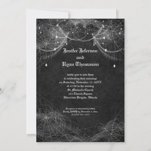 Invitation de mariage Halloween (Dos)