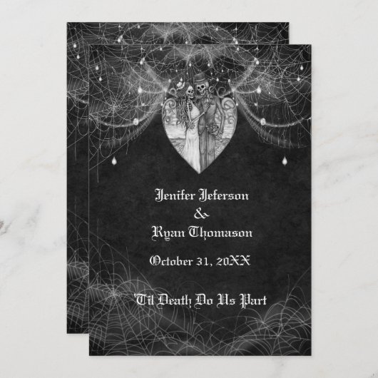 Invitation de mariage Halloween (Devant / Derrière)
