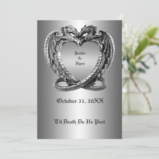 Invitation de mariage Halloween (Debout devant)