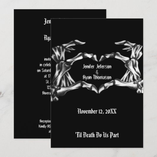 Invitation de mariage Halloween (Devant / Derrière)