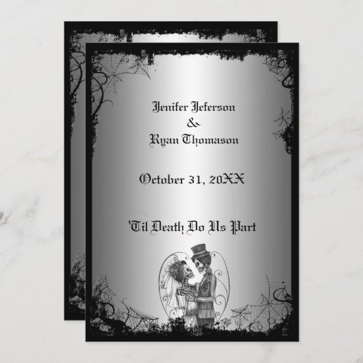 Invitation de mariage Halloween (Devant / Derrière)
