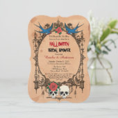 Invitation de mariage Halloween. Crânes de sucre (Debout devant)