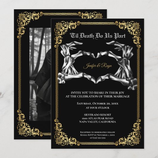 Invitation de mariage Halloween Dark Gothic (Devant / Derrière)