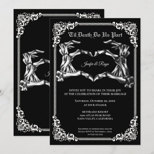 Invitation de mariage Halloween Dark Gothic (Devant / Derrière)