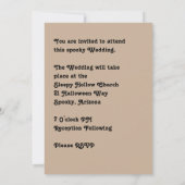 Invitation de mariage Halloween en beige (Dos)