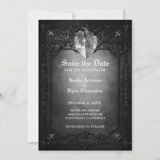 Invitation de mariage Halloween gothique (Devant)