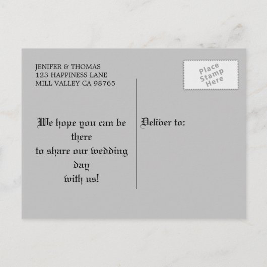 Invitation de mariage Halloween gothique (Dos)