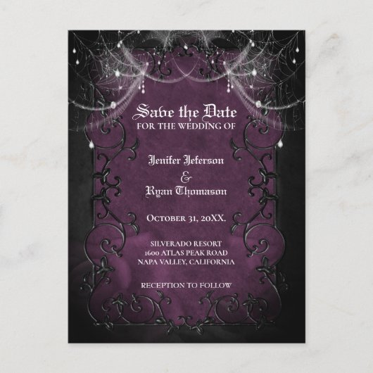 Invitation de mariage Halloween gothique (Devant)