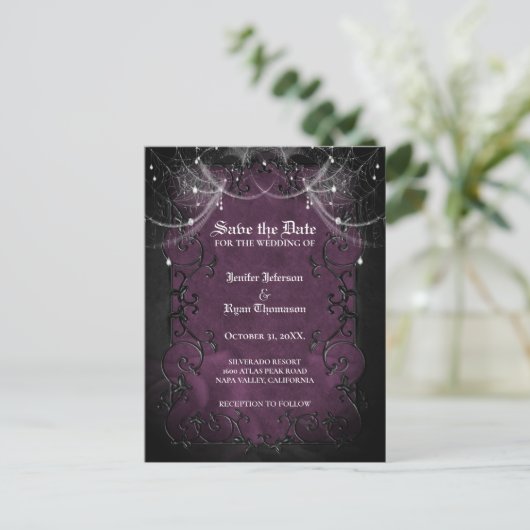 Invitation de mariage Halloween gothique (Debout devant)