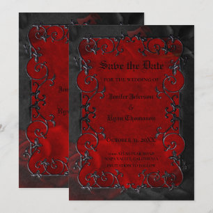 Invitation de mariage Halloween gothique pour anno