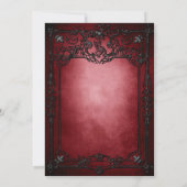 Invitation de mariage Halloween gothique rouge fon (Dos)