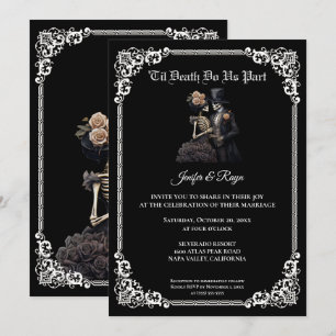 Invitation de mariage Halloween gothique sombre