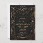 Invitation de mariage Halloween gothique sombre (Devant)