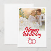 Invitation de mariage heureux (Devant / Derrière)