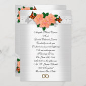 Invitation de mariage hibiscus et papillons (Devant / Derrière)