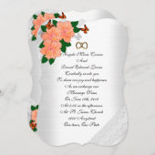 Invitation de mariage hibiscus et papillons (Devant / Derrière)