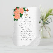 Invitation de mariage hibiscus et papillons (Debout devant)