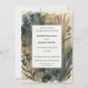 Invitation de mariage Highland Thistle écossaise