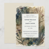 Invitation de mariage Highland Thistle écossaise (Devant / Derrière)