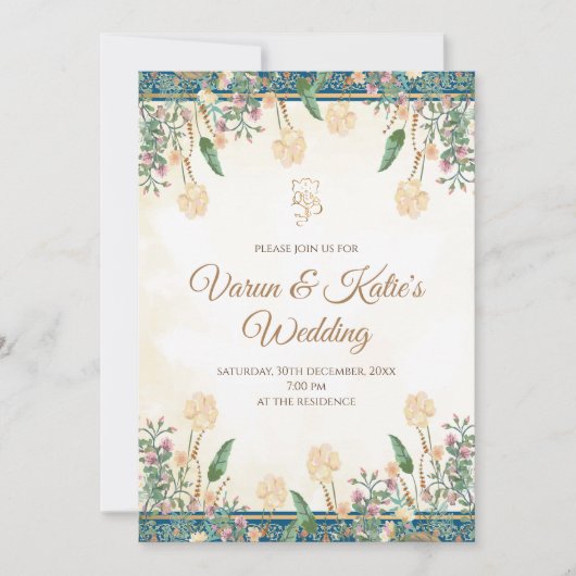 Invitation de mariage hindou comme invitation hind (Devant)