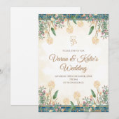 Invitation de mariage hindou comme invitation hind (Devant / Derrière)