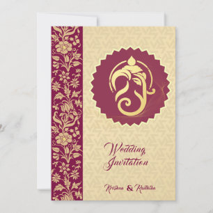 Invitation de mariage hindou Ganesha indien
