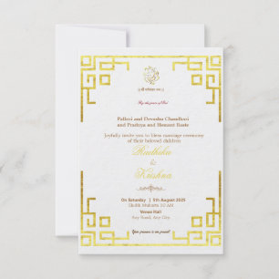 Invitation de mariage hindou indien