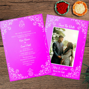 Invitation de mariage hindou indien avec image per