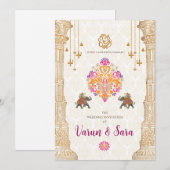Invitation de mariage hindou & invitations indienn (Devant / Derrière)