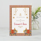 Invitation de mariage hindou & invitations indienn (Debout devant)