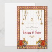 Invitation de mariage hindou & invitations indienn (Devant / Derrière)