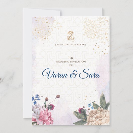 Invitation de mariage hindou & invitations indienn (Devant)