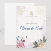 Invitation de mariage hindou & invitations indienn (Devant / Derrière)