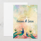 Invitation de mariage hindou & invitations indienn (Devant / Derrière)