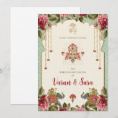 Invitation de mariage hindou & invitations indienn (Devant / Derrière)
